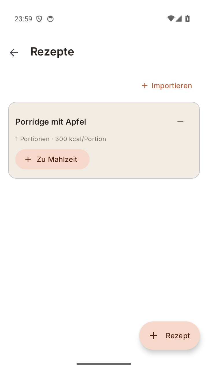 Eigene Rezepte aus Zutaten und Portionen